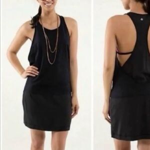 LULULEMON 4 Blissed out black-grey racerback activewear athleisure casual dress